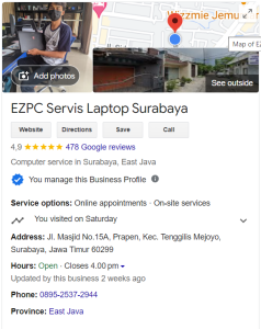 EZPC Servis Laptop Surabaya