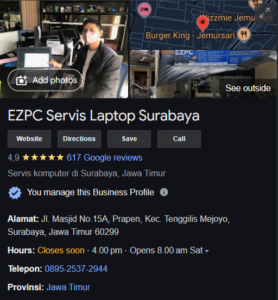 EZPC Servis Laptop Surabaya